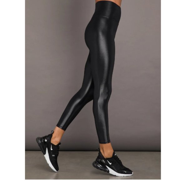 CARBON38 High Rise 7/8 Legging in Takara Shine Black Metallic Shimmer Size Small - Picture 2 of 15